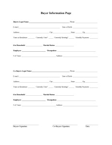 Confidential Purchase Application